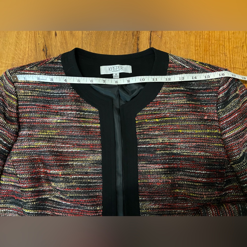 Kasper Classic Lined Open Front Blazer, Great Wardrobe Basic, Size 16 - Picture 3 of 7
